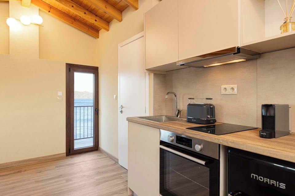 Fully equipped kitchen with modern appliances