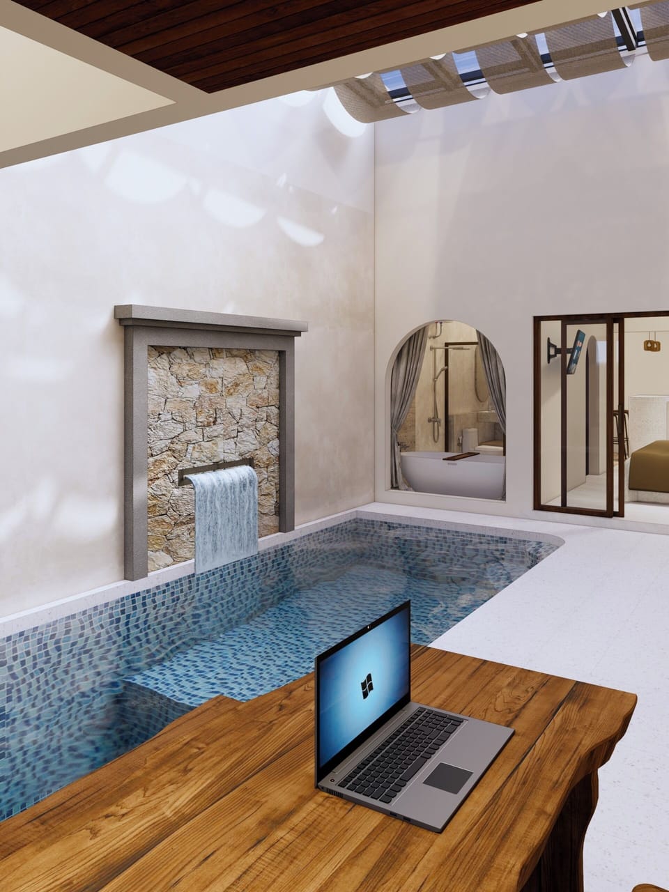 Deluxe Double Room, 1 Queen Bed, Park View, Poolside | Pool | Indoor pool, outdoor pool