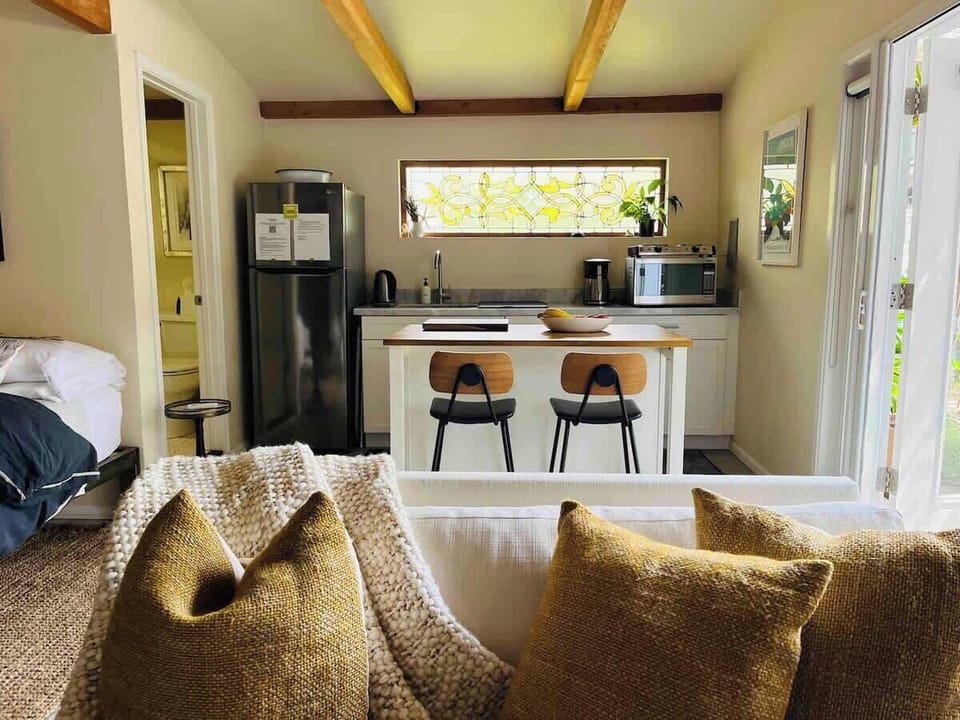 Kitchen area and island for eating or working 