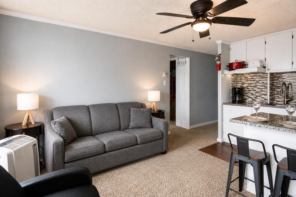 After a day of exploring, kick back in the living room on the sleeper sofa, offering extra sleeping space for two.