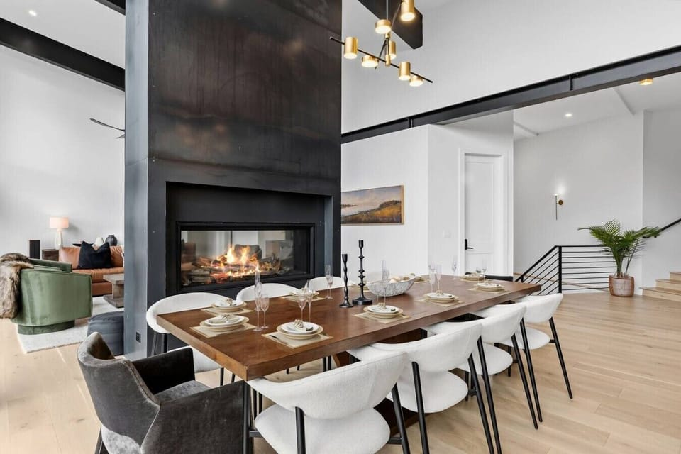 9 person dining table with views