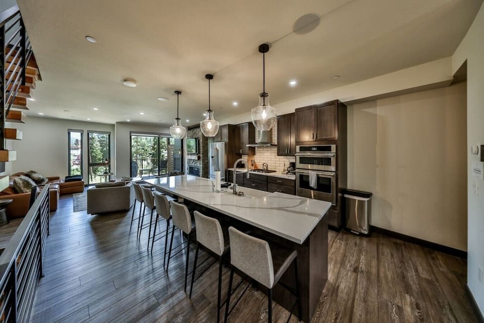 Bar seating in the kitchen