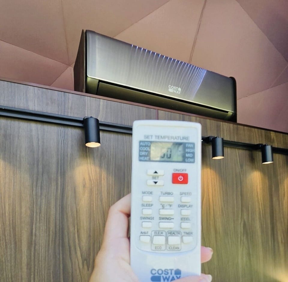 Air conditioning, heating, and heated floors for year-round comfort.