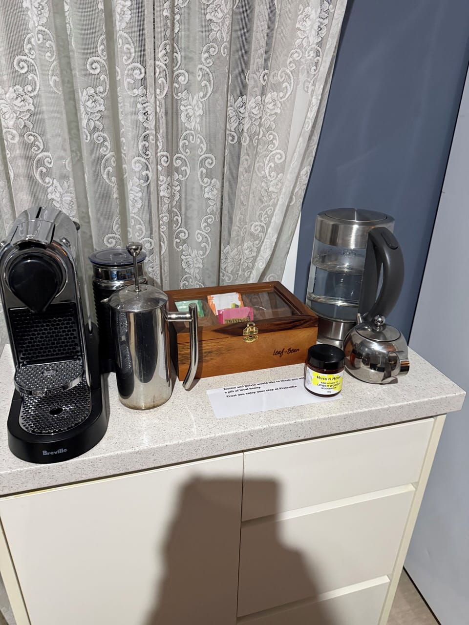 coffee machine pods in draw tea pot plung coffee selection of teas