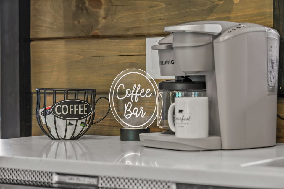 Dedicated coffee station for early risers, slow mornings, and that first cup before the rest of the cabin wakes up.