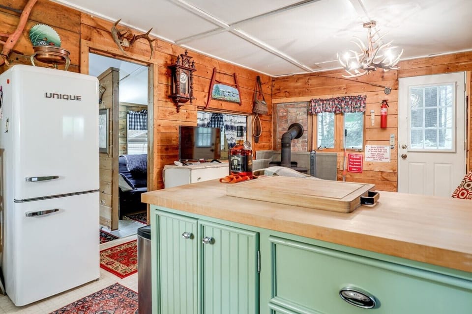 Kitchen | Unique Fridge | Wood Stove