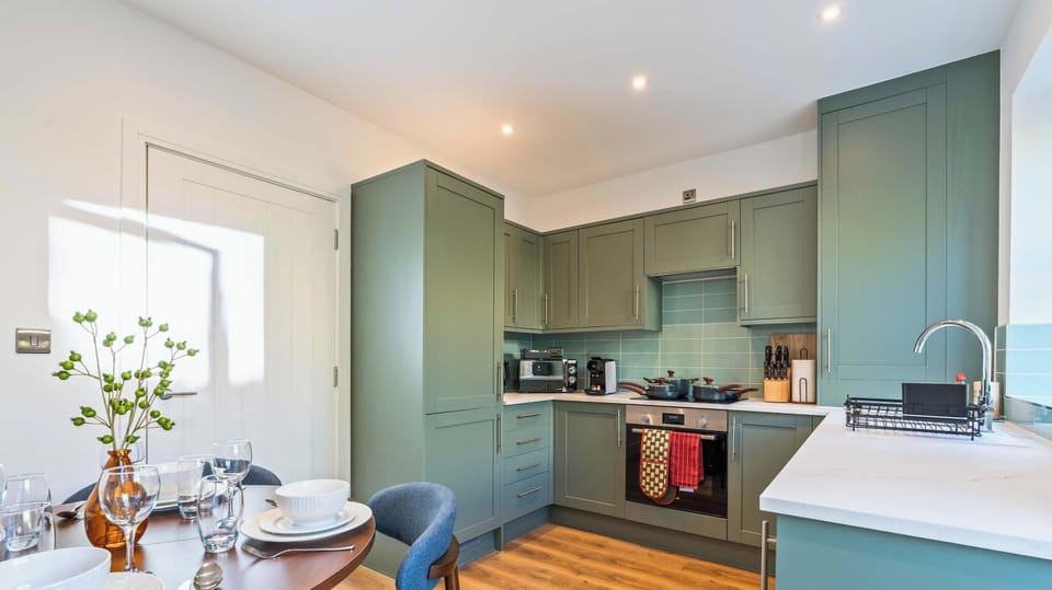 Fully equipped kitchen with modern appliances