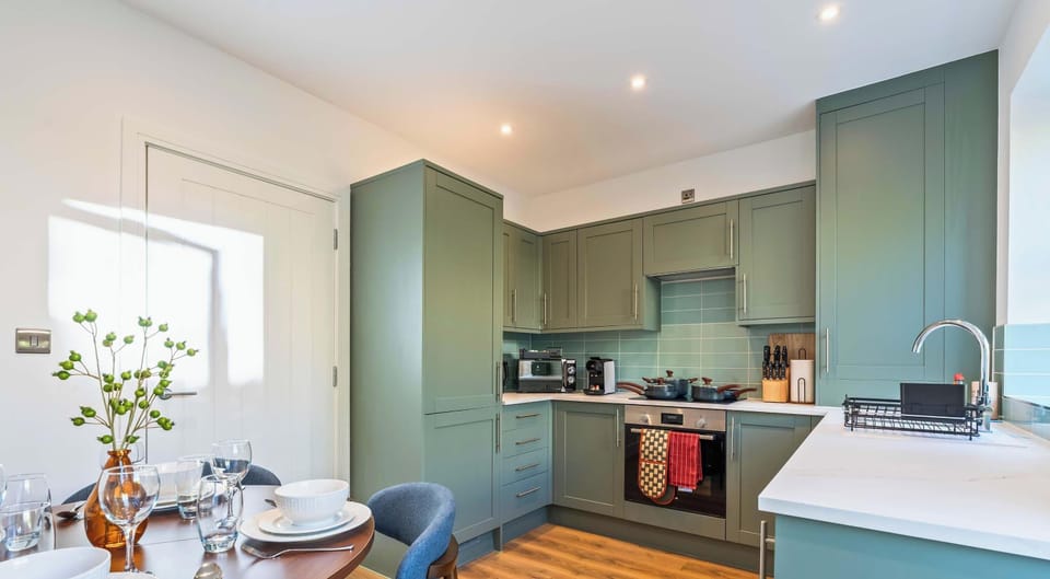 Fully equipped kitchen with modern appliances