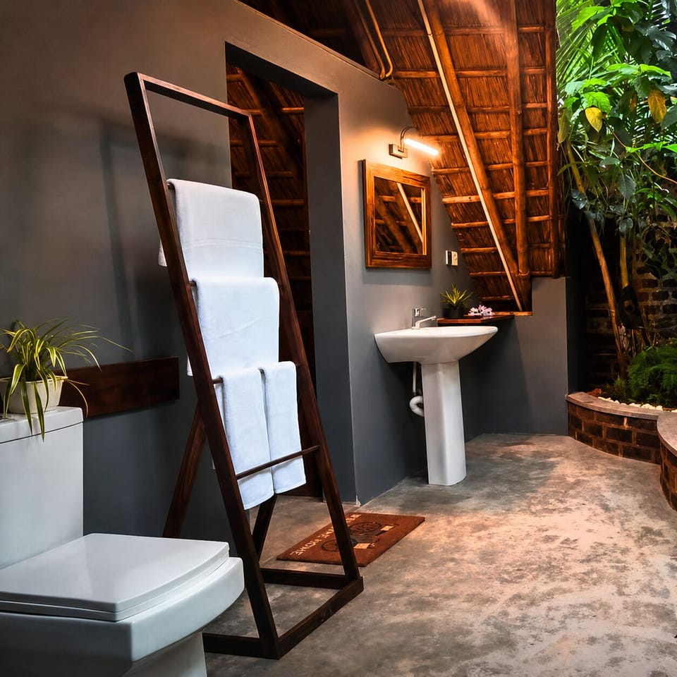 Lake View Cabana Open Air Bathroom