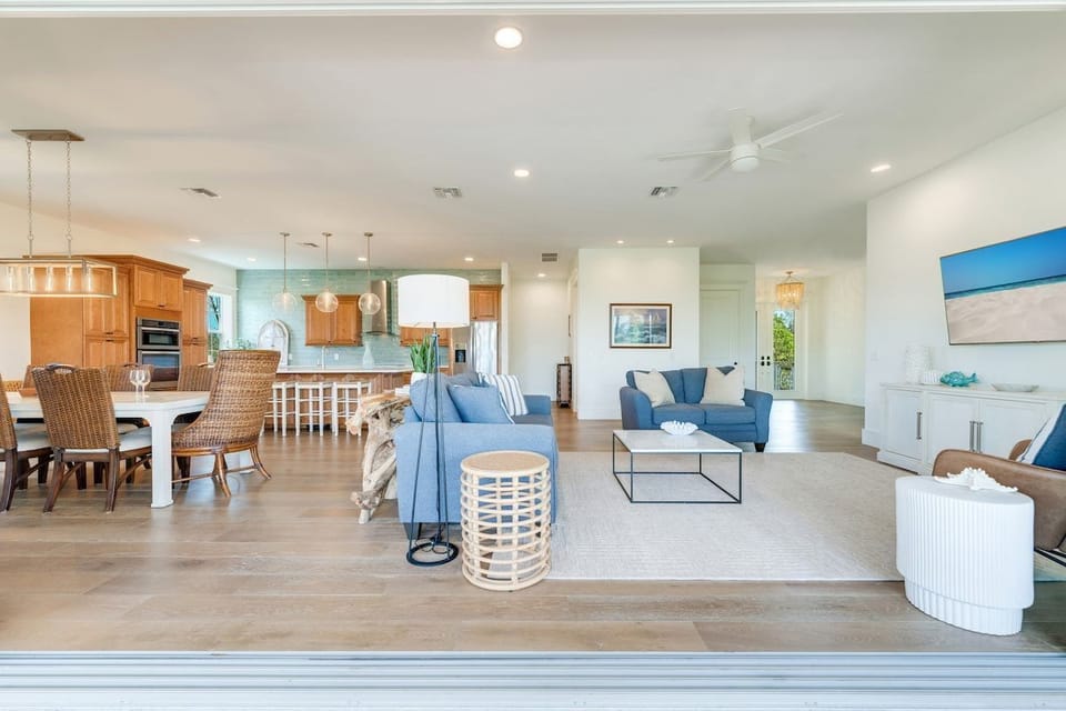 Dining and living areas share one open space for gathering.
