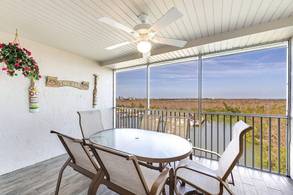 The private balcony or patio offers a spot for fresh air.