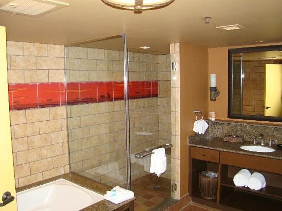 Primary Bathroom • Jetted Tub + Glass Shower