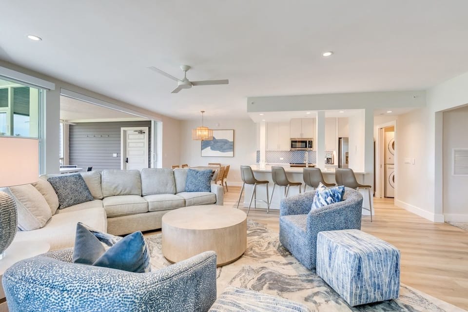 A second dining and living area offers more room to gather.