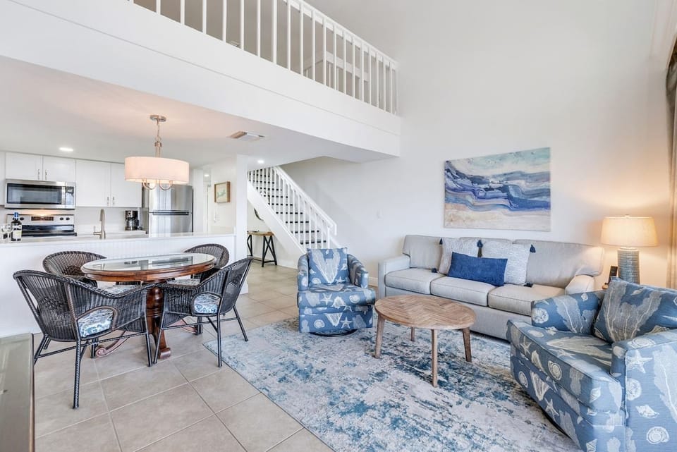 Dining and living areas share one open space for gathering.