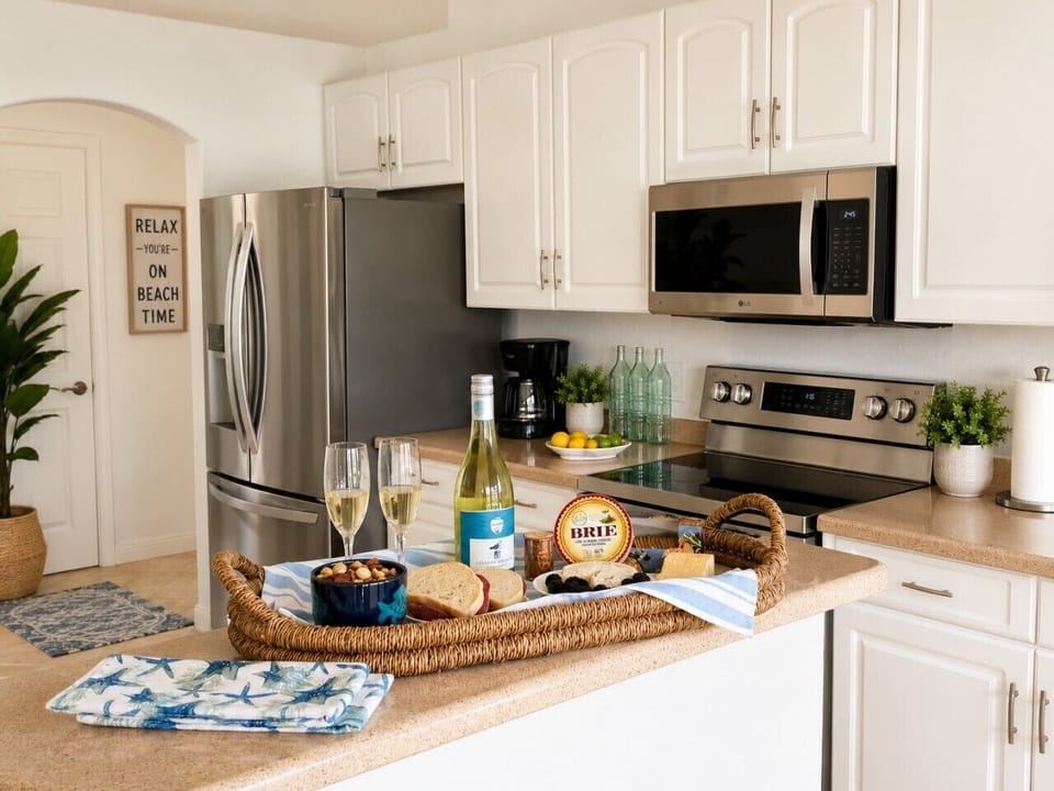 Fully stocked kitchen