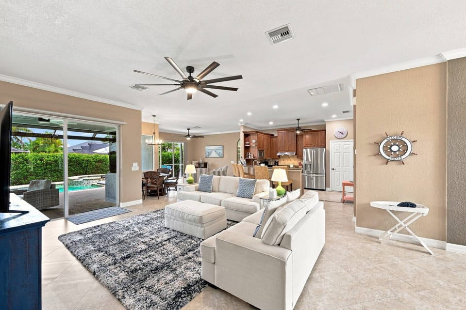 Designed for spending time together, the home flows together effortlessly, blurring the line between indoor comfort and outdoor living.