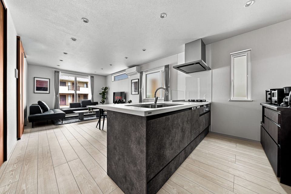 Apartment | Private kitchen | Fridge, microwave, stovetop, dishwasher