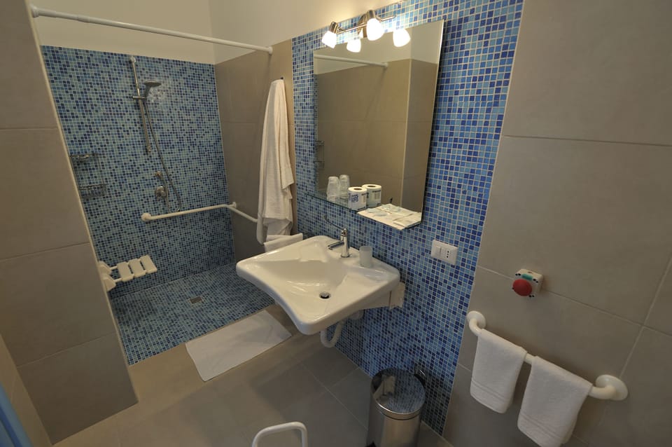 Shower, free toiletries, hair dryer, bidet