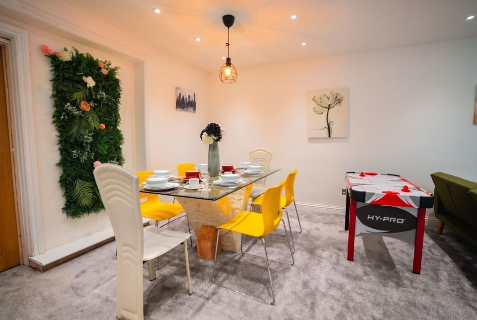Dining corner with games table where meals turn into fun nights