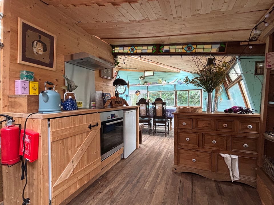 Fridge, oven, stovetop, electric kettle