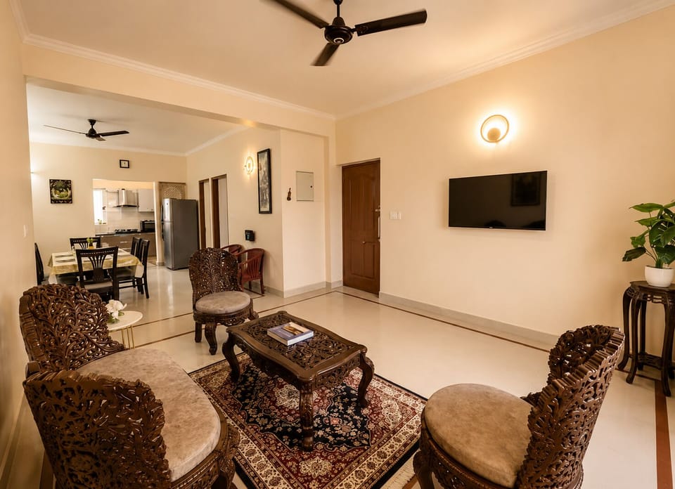 Apartment (2 Bedrooms) | Living area | 66-inch TV with digital channels