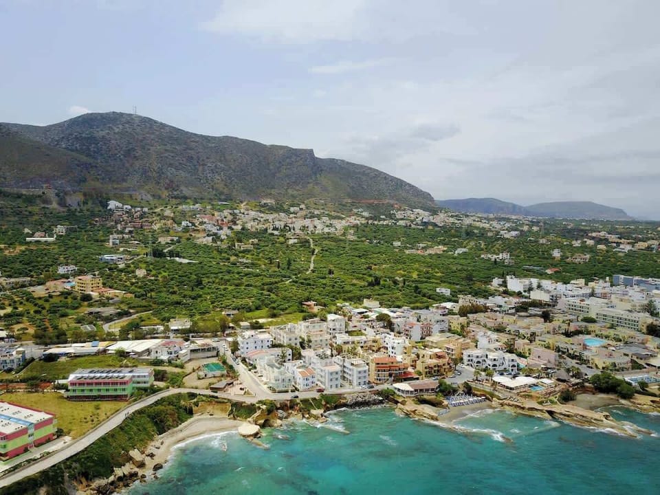 Aerial view of the city of Hersonissos.