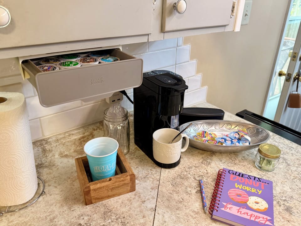 Keurig with coffee supplies provided