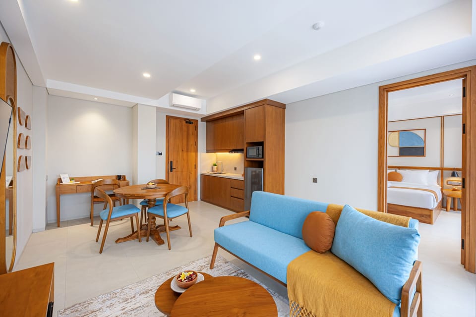 1BR with Living Room | Living area | 24-inch TV with cable channels
