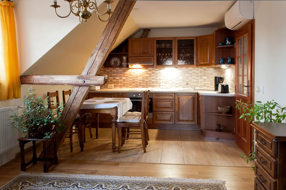 Comfort Apartment, 3 Bedrooms, Balcony, Garden View | Private kitchen | Coffee/tea maker, full-size fridge, microwave, oven