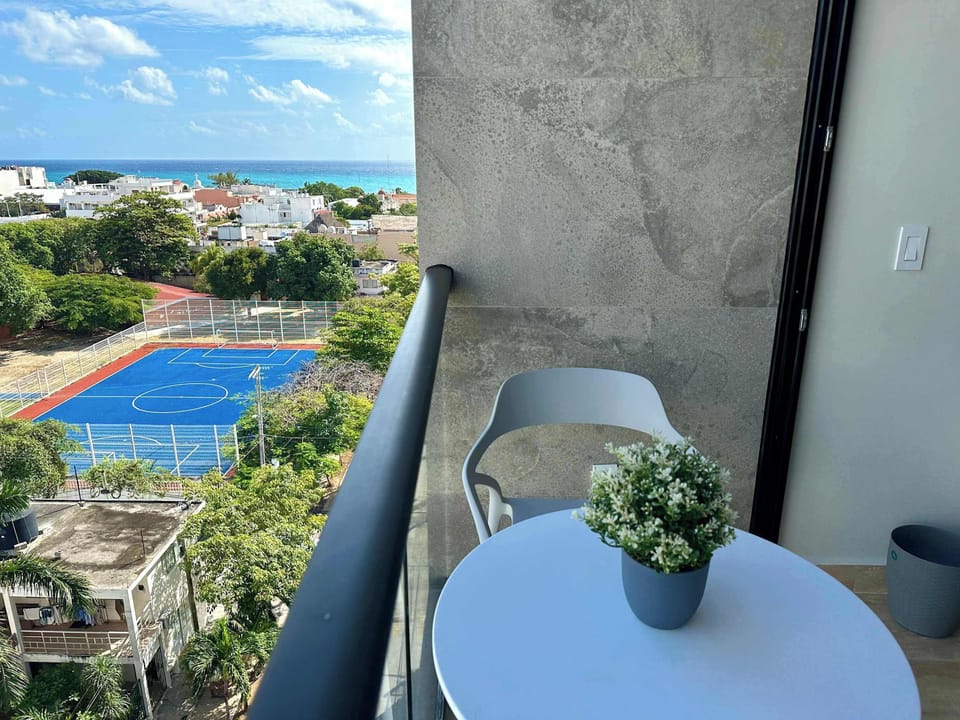 Balcony with partial ocean views