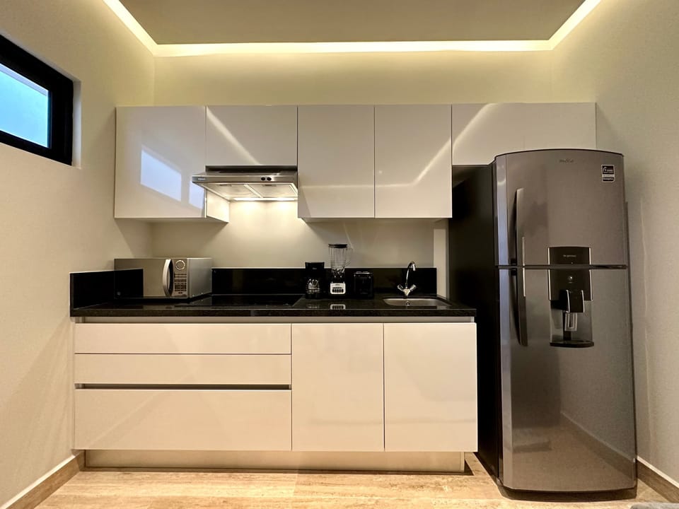 Fully equipped kitchen with induction stove