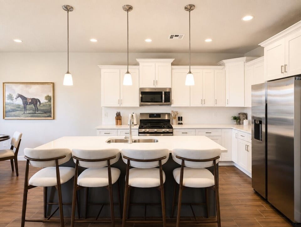 Full Kitchen with Bar Seating and Gas Stove