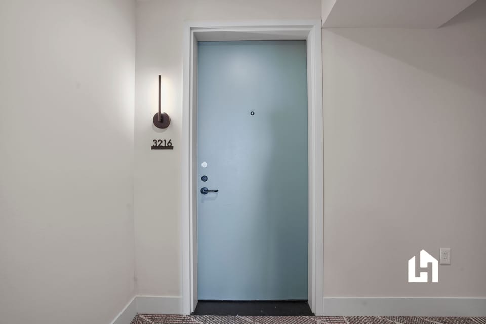 Private apartment entrance with secure keyless access.