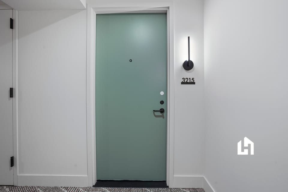 Private apartment entrance with secure keyless access.