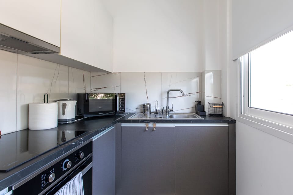 Apartment, 1 Double Bed with Sofa bed, Kitchen, City View | Private kitchen | Coffee/tea maker, full-size fridge, microwave, oven