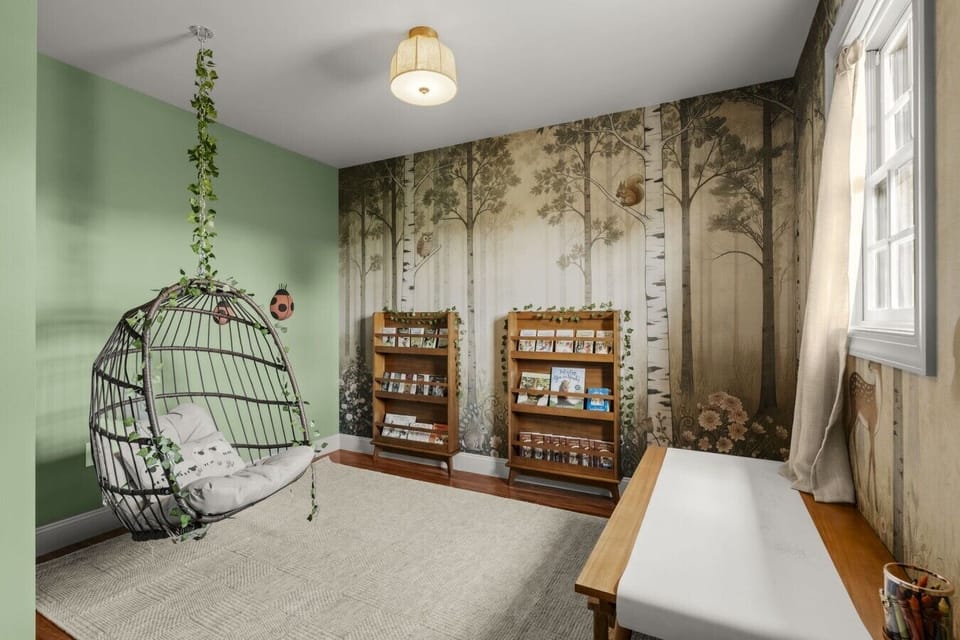 Kids` Reading Nook w/ Forest Mural [2nd Floor]