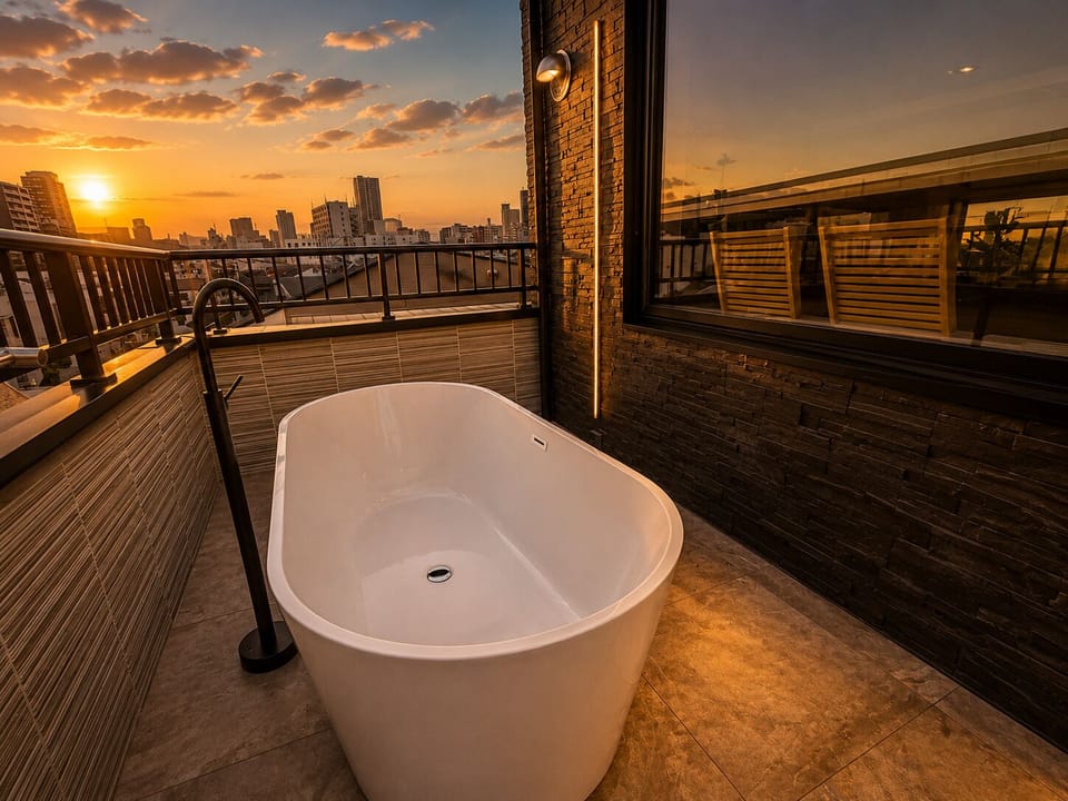 Outdoor spa tub