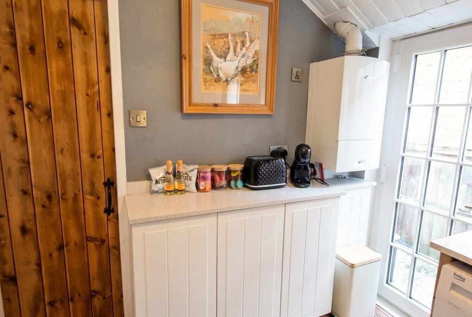 Coffee and breakfast station ready for slow cottage mornings