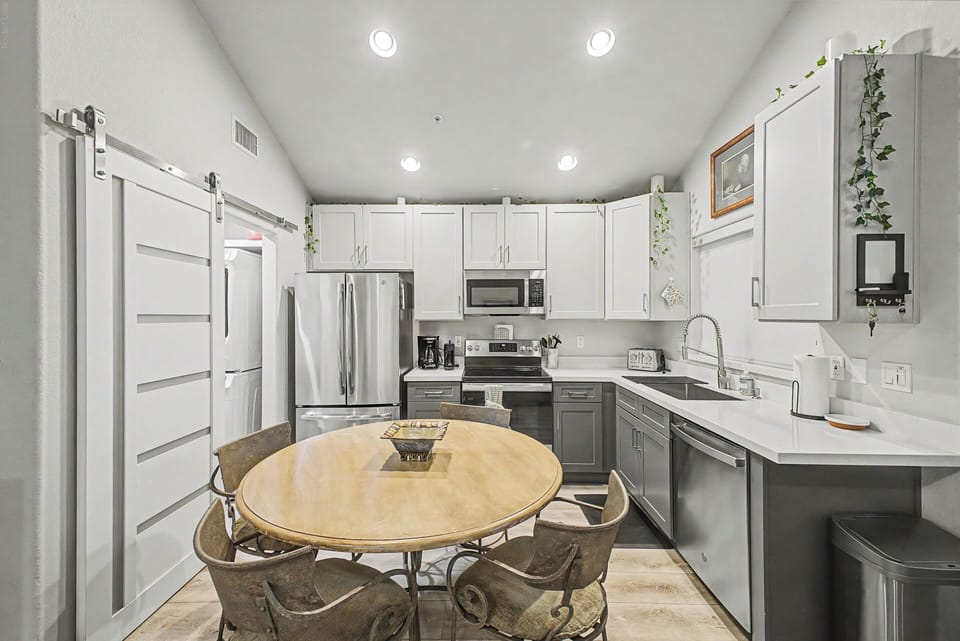 Dining Table and Kitchen area