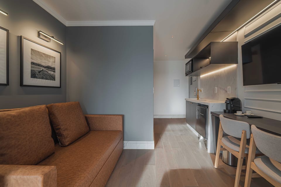Superior Apartment | Living area | 39-inch Smart TV with cable channels, fireplace