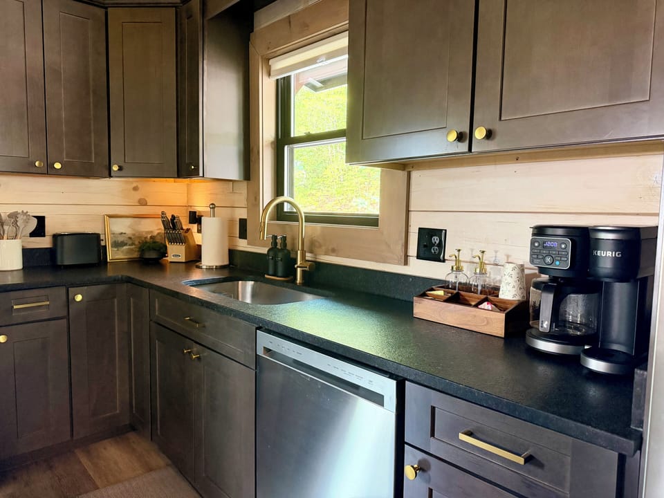 Coffee station & hot water kettle with some Kcup & tea options.