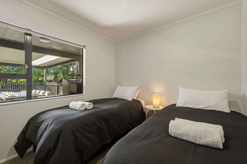 Bedroom two has two king single beds. 