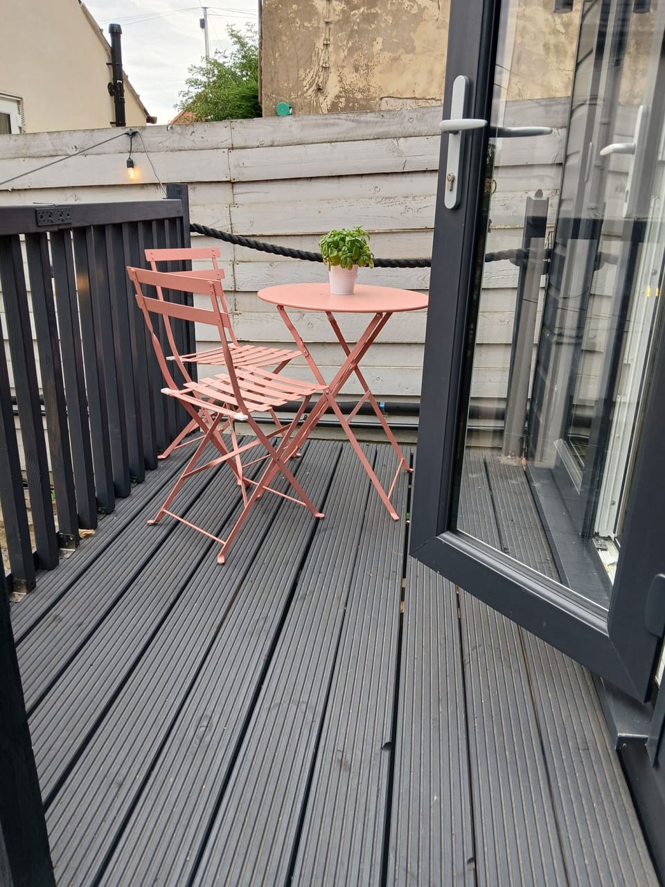 Enjoy a drink on the decking area.
