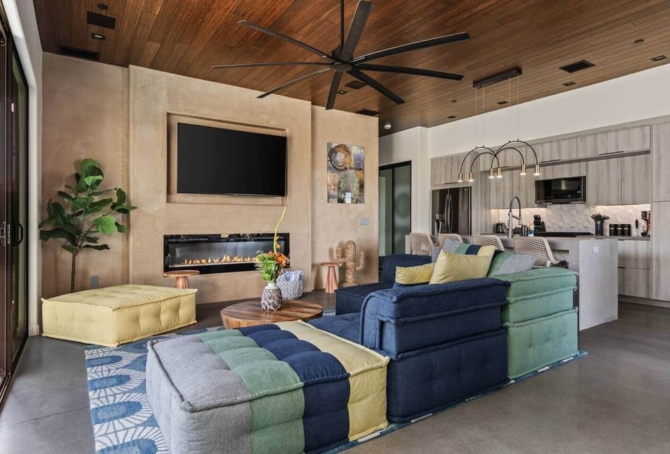 Large, comfy couch is perfect for cuddling up with your loved-ones