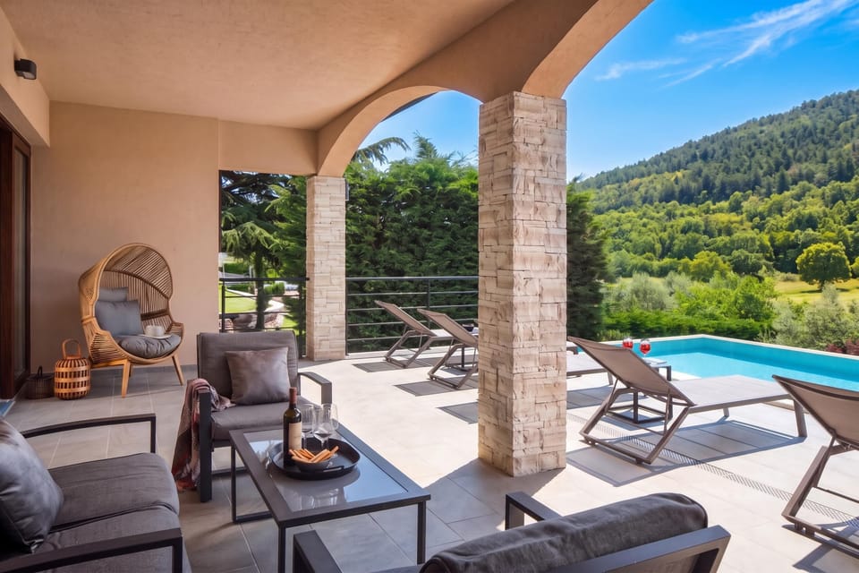 Family Villa, 4 Bedrooms, Balcony (Villa Terra with Pool & Sauna near) | Terrace/patio