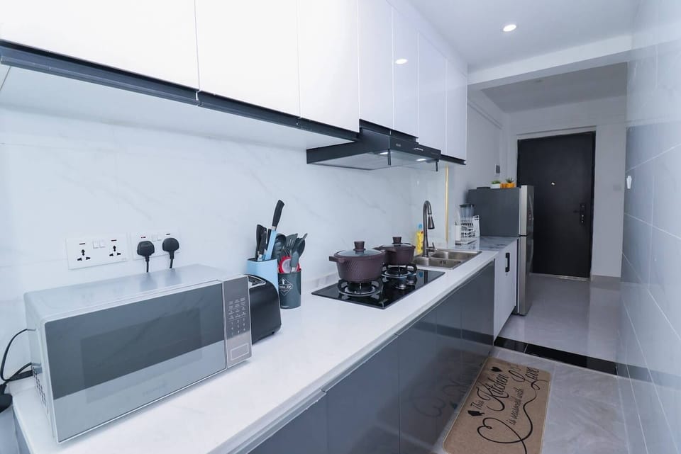 Classic Apartment, Balcony, City View | Private kitchen | Coffee/tea maker, full-size fridge, microwave, oven