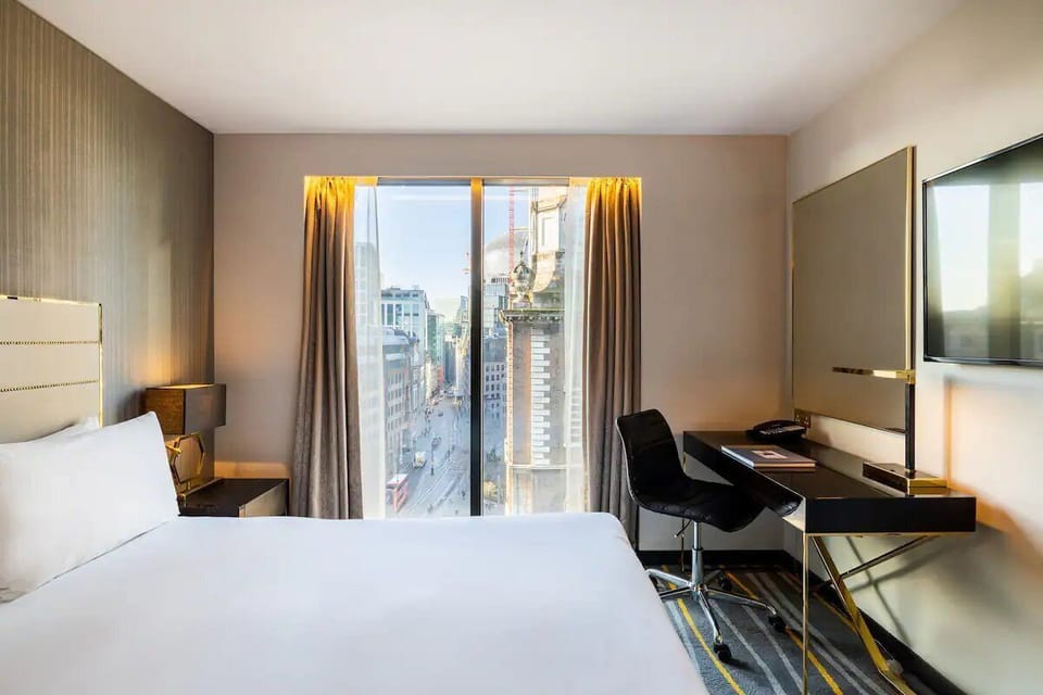 Bedroom. Interior and views may vary based on location and availability