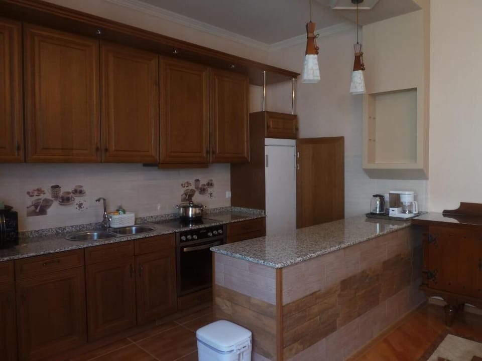 Deluxe Double Room | Private kitchen | Full-size fridge, microwave, stovetop, cookware/dishes/utensils