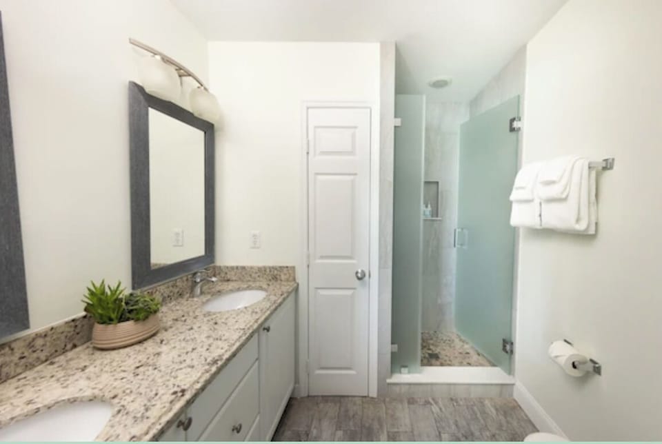 Refresh in a spotless bath with spa-like finishes.