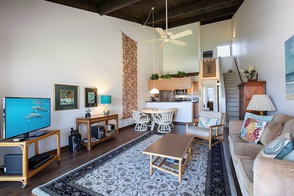 Living Room With High Ceilings